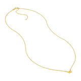 14K Gold Puffy Butterfly Pendant Necklace