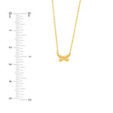 14K Gold Puffy Butterfly Pendant Necklace
