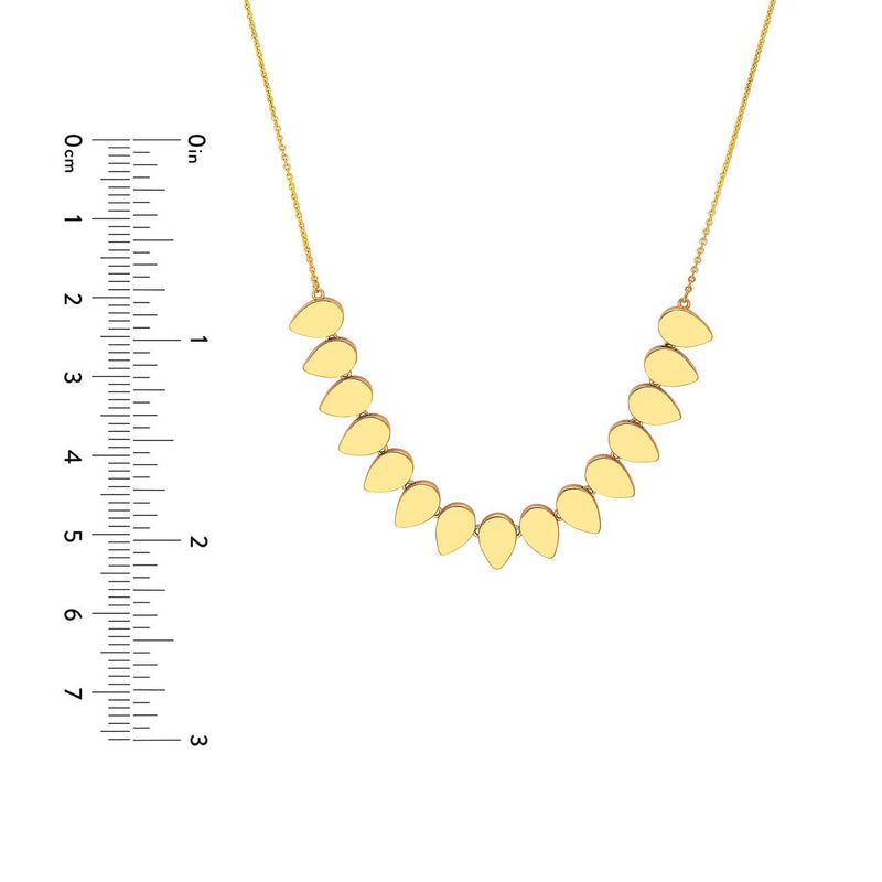 14K Gold Flat Tear Drop Necklace