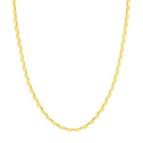 14K Gold Half Round Link Necklace