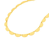 14K Gold Half Round Link Necklace