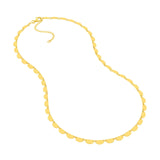 14K Gold Half Round Link Necklace