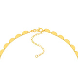 14K Gold Half Round Link Necklace