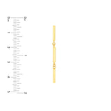 14K Gold Tri Bar Stud Earrings