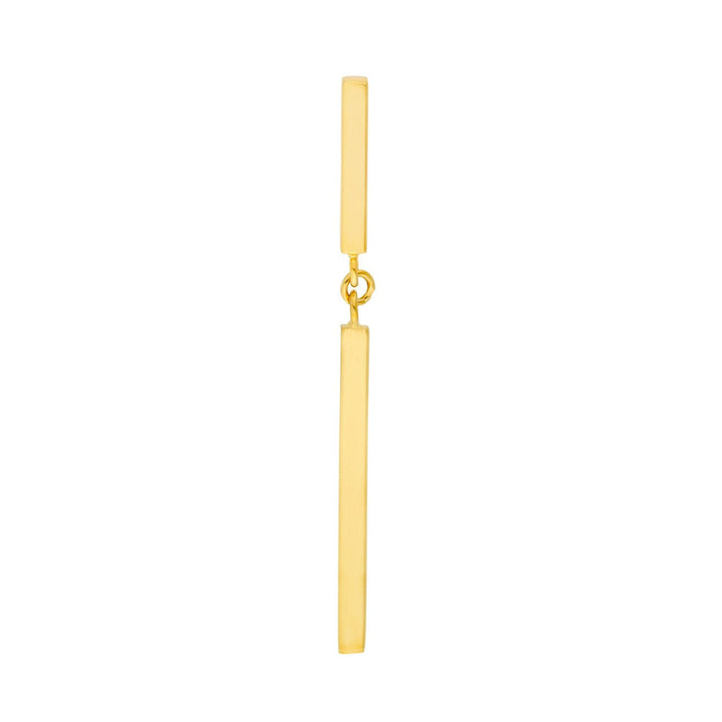 14K Gold Two Bar Stud Earrings