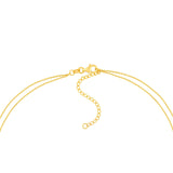 14K Two-Tone Gold Double Chain Linked Circle Necklace