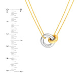 14K Two-Tone Gold Double Chain Linked Circle Necklace