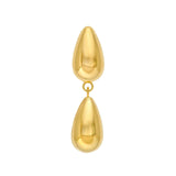 14K Gold Large Double Dangle Tear Drop Earrings