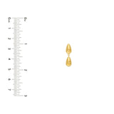 14K Gold Large Double Dangle Tear Drop Earrings