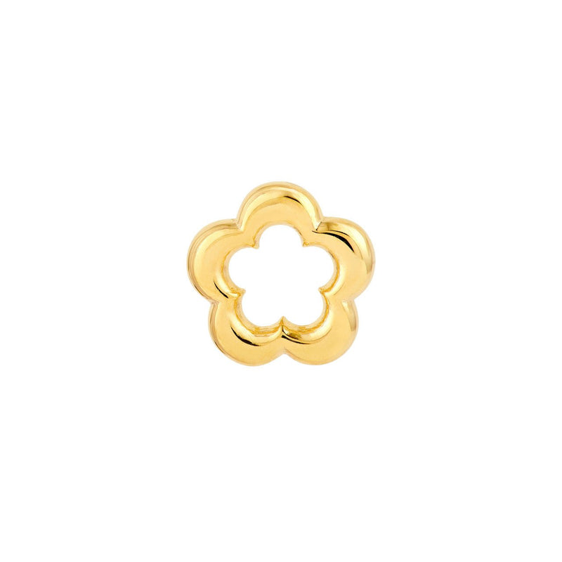 14K Gold Open Flower Stud Earrings