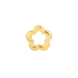 14K Gold Open Flower Stud Earrings