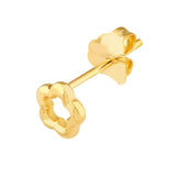 14K Gold Open Flower Stud Earrings