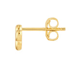 14K Gold Open Flower Stud Earrings