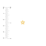 14K Gold Open Star Stud Earrings