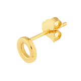 14K Gold Open Circle Stud Earrings