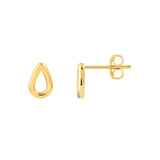 14K Gold Open Tear Drop Stud Earrings