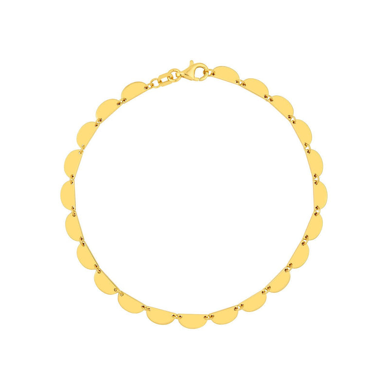 14K Gold Half Round Link Bracelet