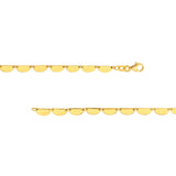 14K Gold Half Round Link Bracelet