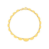 14K Gold Graduated Half Round Link Bracelet