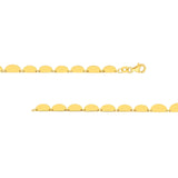 14K Gold Graduated Half Round Link Bracelet