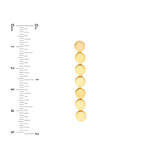 14K Gold Round Disc Dangle Earrings