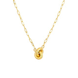 14K Gold Mini Paper Clip and Knot Pendant Necklace