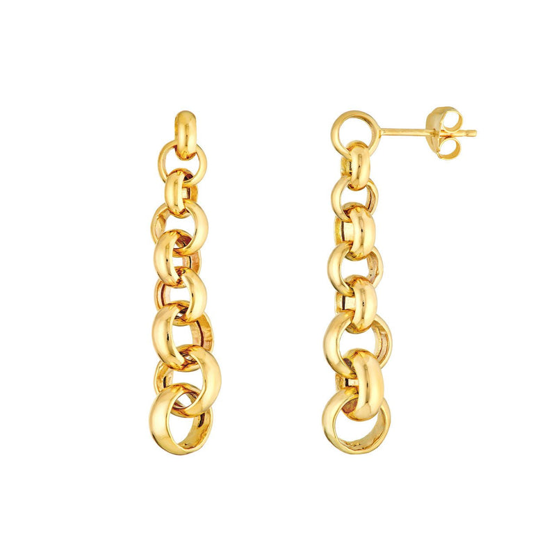 14K Gold Graduated Diamond Dangle Stud Earrings