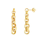 14K Gold Graduated Diamond Dangle Stud Earrings