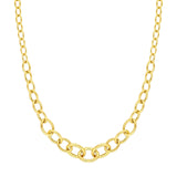 14K Gold Graduated Oval Link Necklace