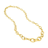 14K Gold Graduated Oval Link Necklace