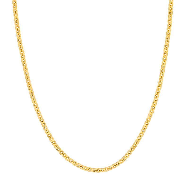 14K Gold Flat Oval Link Necklace
