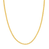 14K Gold Flat Oval Link Necklace