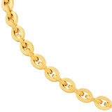 14K Gold Flat Oval Link Necklace