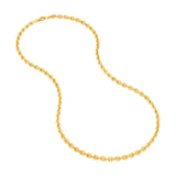 14K Gold Flat Oval Link Necklace