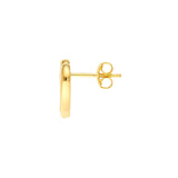14K Gold Open Wavy Heart Stud Earrings