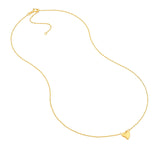 14K Gold Wavy Heart Pendant Necklace