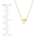 14K Gold Wavy Heart Pendant Necklace