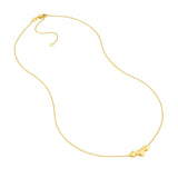 14K Gold Tri Heart Cable Necklace