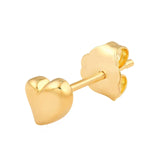 14K Gold Wavy Heart Stud Earrings