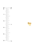 14K Gold Wavy Heart Stud Earrings