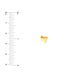 14K Gold Large Wavy Heart Stud Earrings