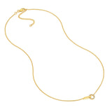 14K Gold Diamond Round Linked Oval Necklace