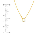 14K Gold Diamond Round Linked Oval Necklace