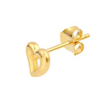 14K Gold Small Open Wavy Heart Stud Earrings