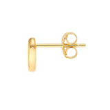 14K Gold Small Open Wavy Heart Stud Earrings
