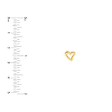 14K Gold Small Open Wavy Heart Stud Earrings