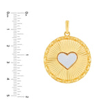 14K Two-Tone Gold Fluted Heart Pendant