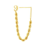 14K Gold Hanging Rope Chain Earrings