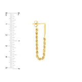 14K Gold Hanging Rope Chain Earrings
