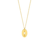 14K Gold Cutout Heart Two Initial Disk Pendant Necklace